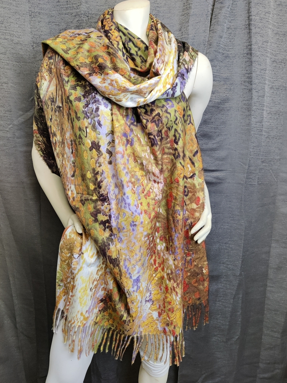 Van Gogh Flowering Garden 100% Cashmere Scarf Shawl Germany 26x72
